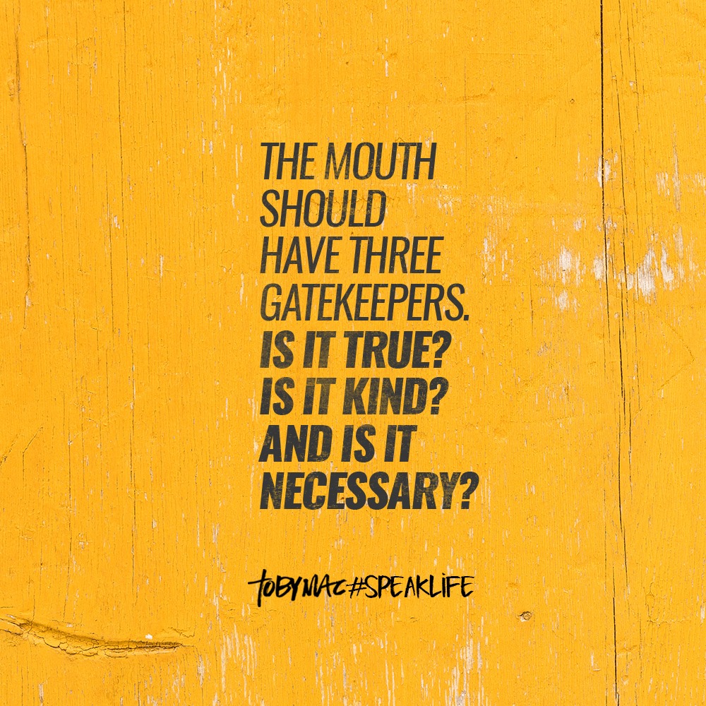 The mouth should have 3 gatekeepers, is it kind, true and necessary?