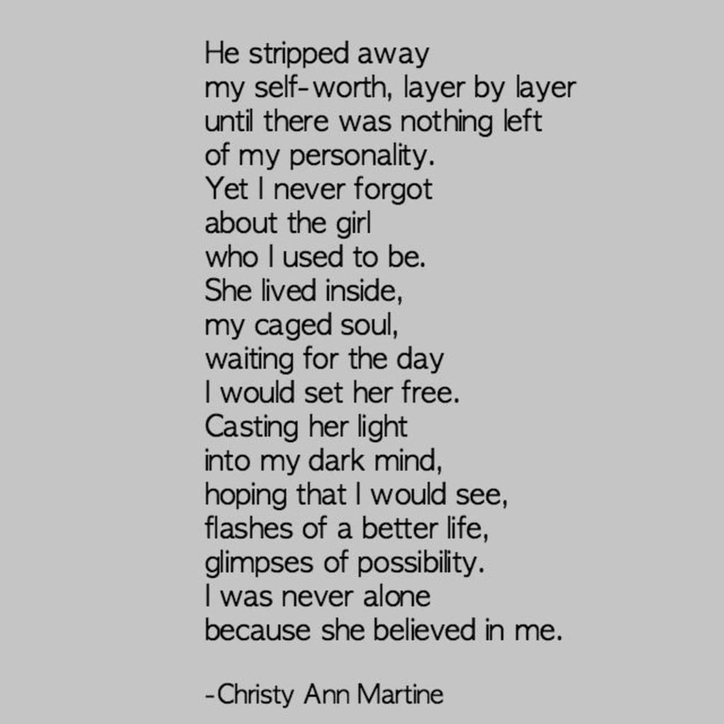 I was never alone poem by Christy Ann Martine via Ross-Shire Women's Aid